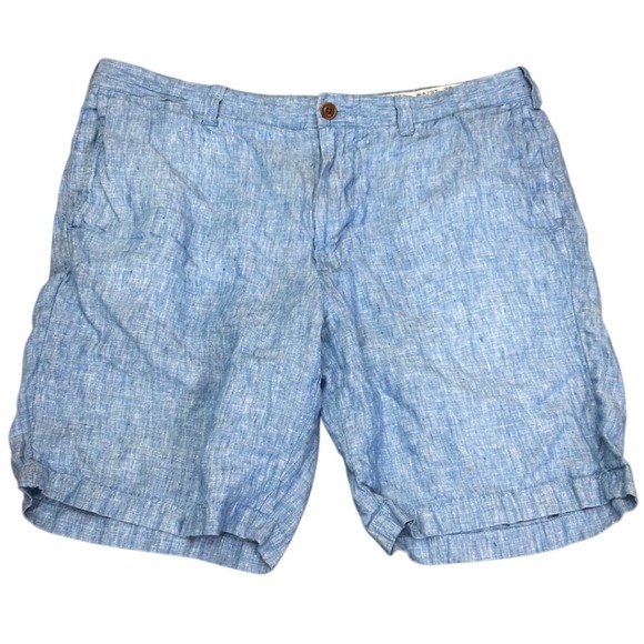 J.Crew Stanton Irish Linen Shorts Light Blue Casual Summer Mens Size 36 inseam 9 - Picture 1 of 5